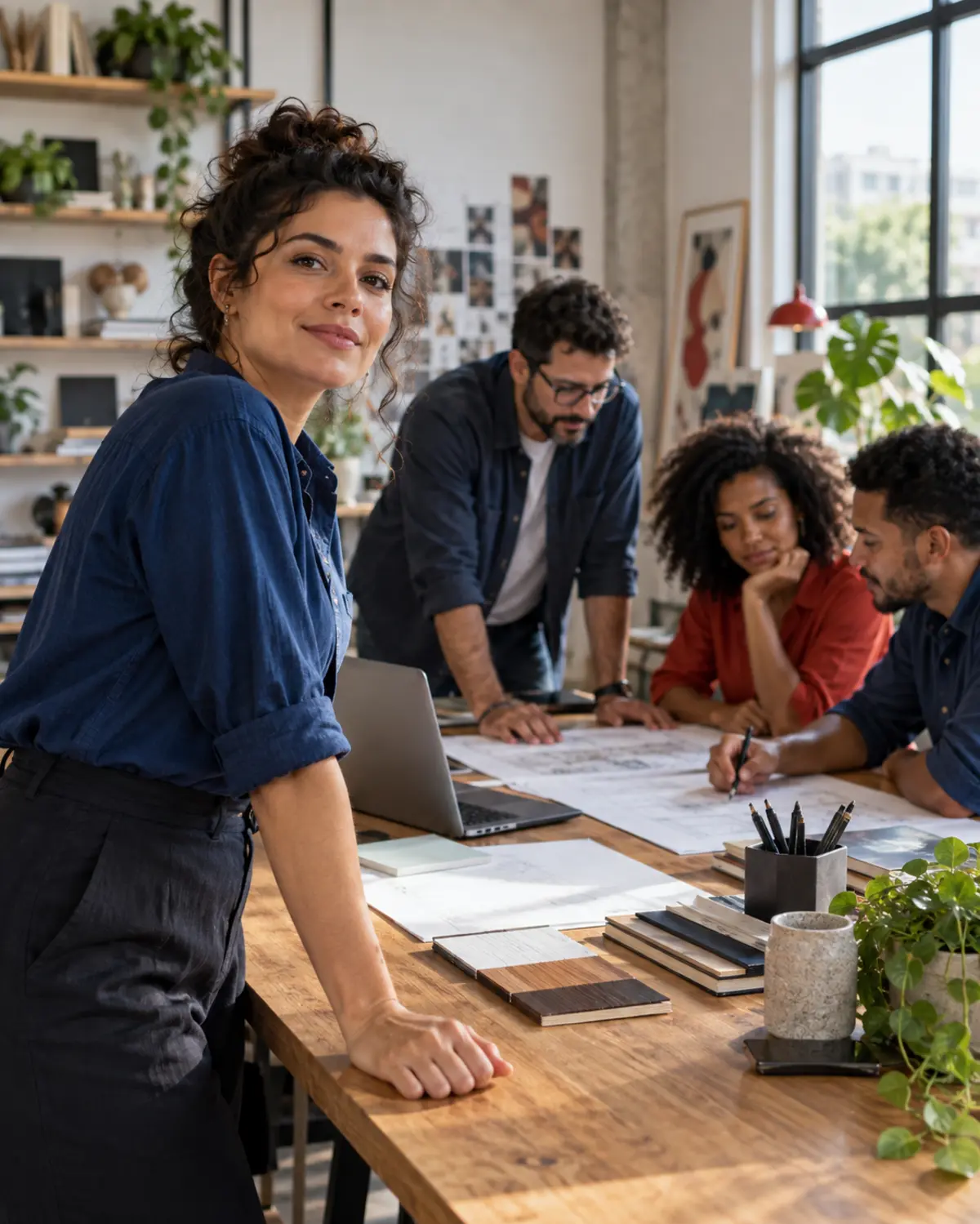 Empreendedores reunidos em um ambiente de trabalho