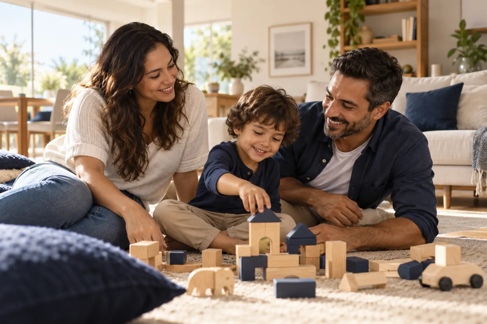Família reunida em casa